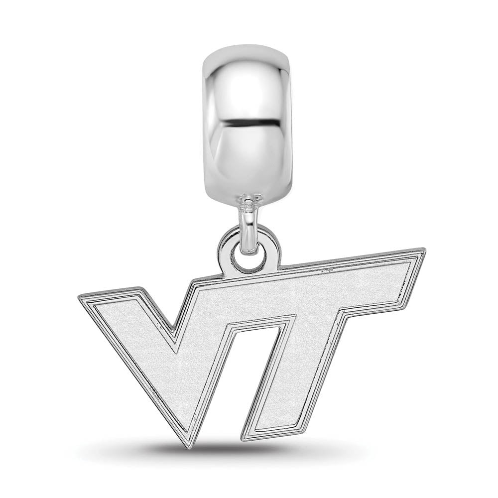 Alternate view of the Sterling Silver Virginia Tech XS 'VT' Dangle Bead Charm by The Black Bow Jewelry Co.