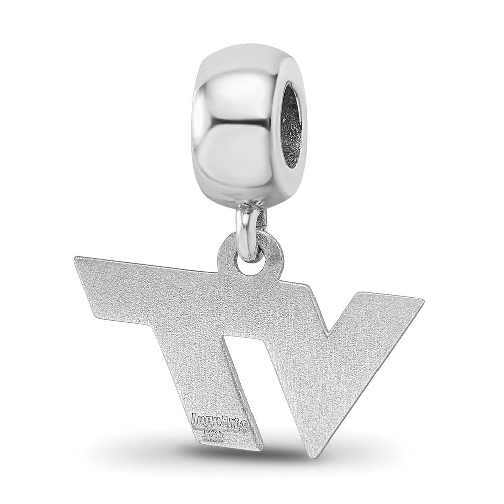 Alternate view of the Sterling Silver Virginia Tech XS 'VT' Dangle Bead Charm by The Black Bow Jewelry Co.