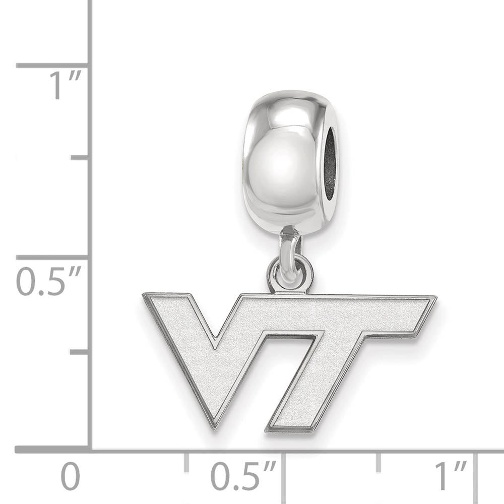 Alternate view of the Sterling Silver Virginia Tech XS 'VT' Dangle Bead Charm by The Black Bow Jewelry Co.
