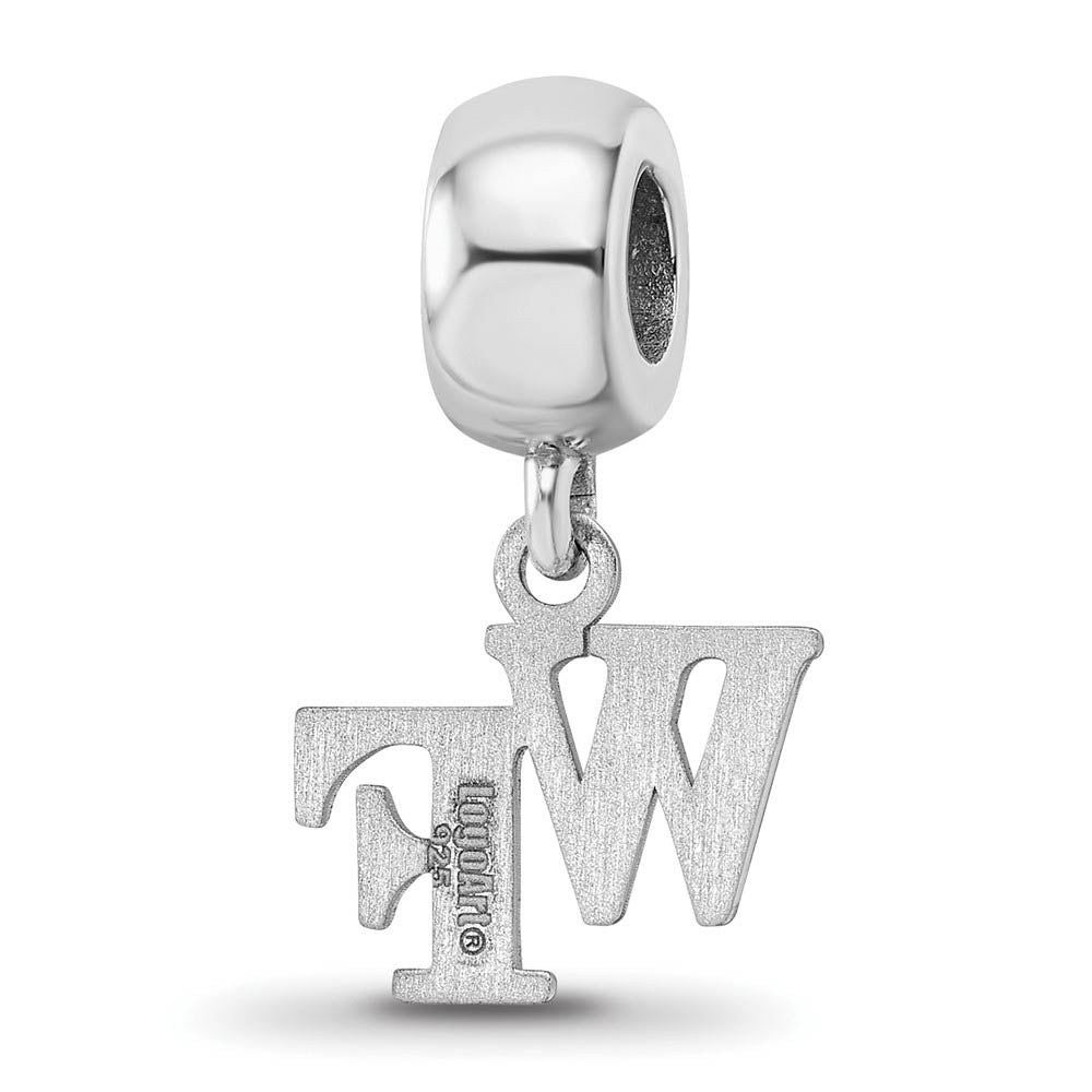 Alternate view of the Sterling Silver Wake Forest University XS 'WF' Dangle Bead Charm by The Black Bow Jewelry Co.