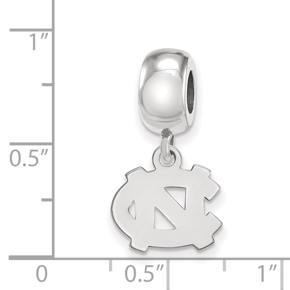 Alternate view of the Sterling Silver University of North Carolina XS Dangle Bead Charm by The Black Bow Jewelry Co.
