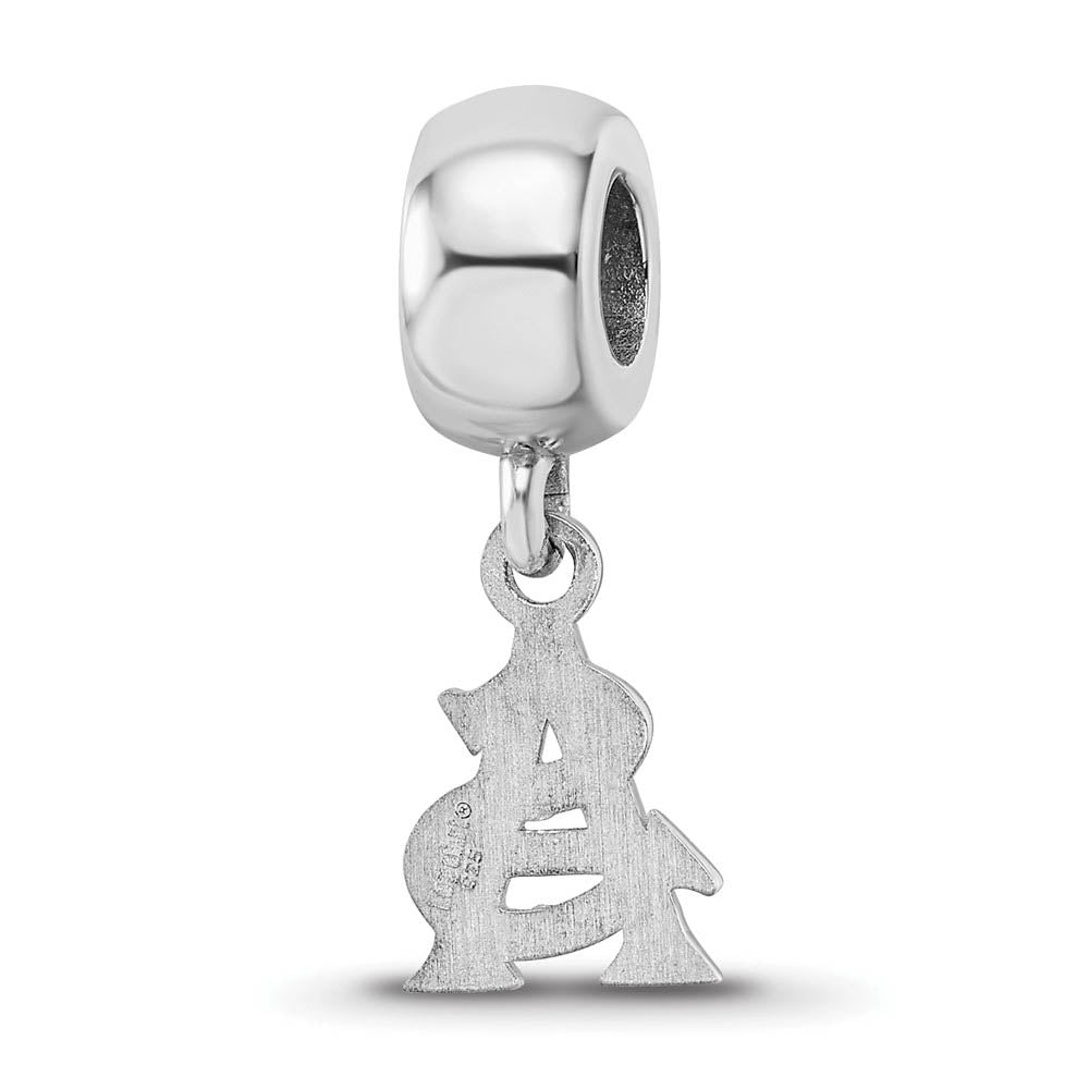 Alternate view of the Sterling Silver Arizona State University XS Dangle Bead Charm by The Black Bow Jewelry Co.