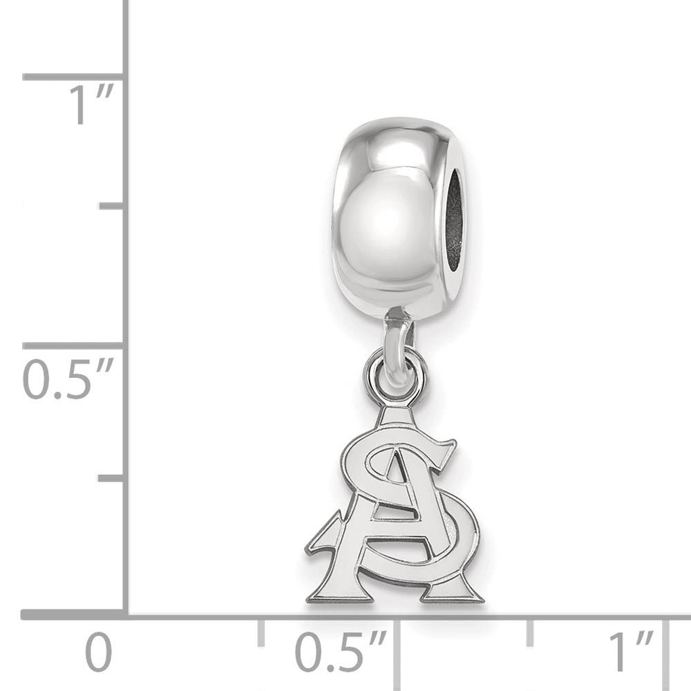 Alternate view of the Sterling Silver Arizona State University XS Dangle Bead Charm by The Black Bow Jewelry Co.