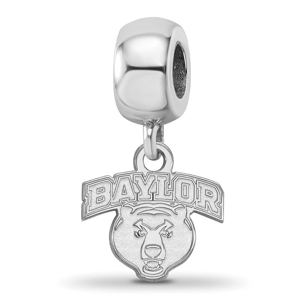 Sterling Silver Baylor University XS Bear Dangle Bead Charm, Item B14147 by The Black Bow Jewelry Co.