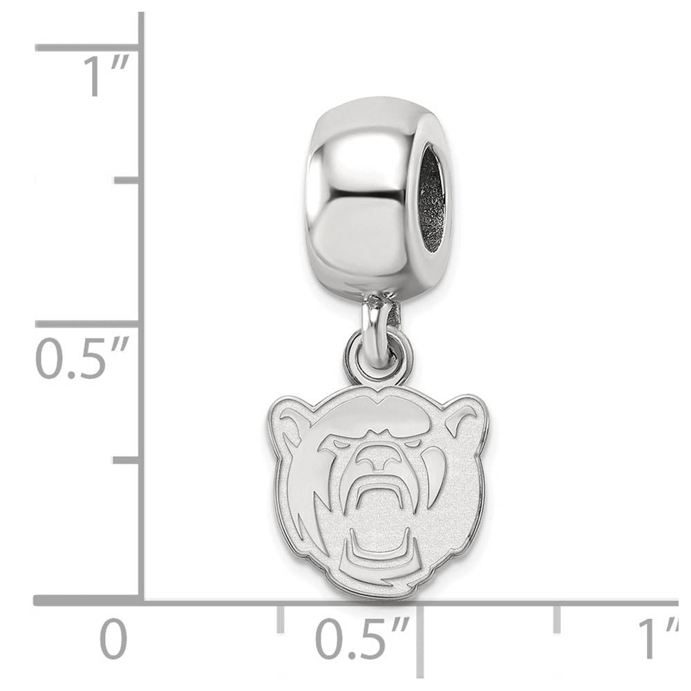 Alternate view of the Sterling Silver Baylor University XS Bear Dangle Bead Charm by The Black Bow Jewelry Co.