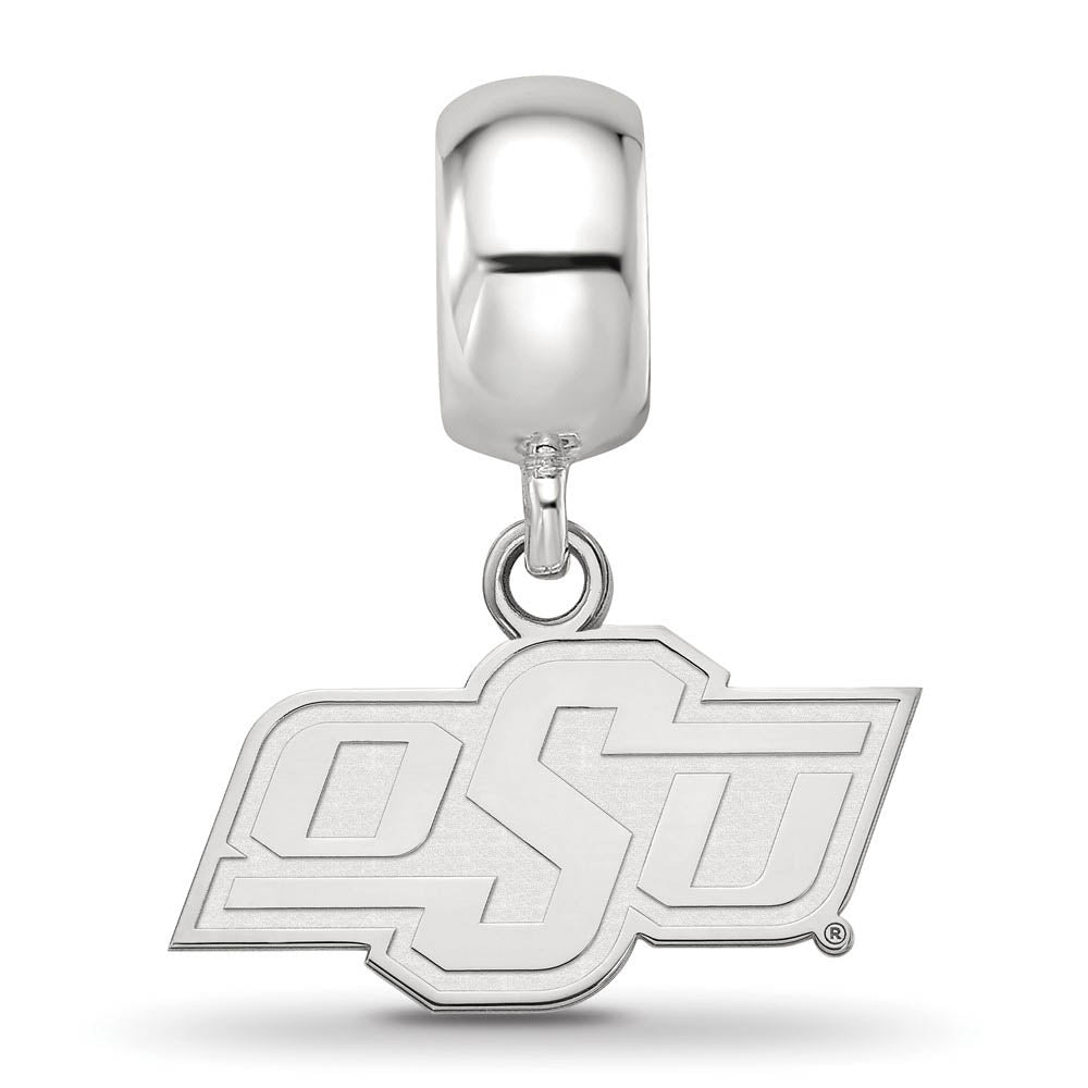 Alternate view of the Sterling Silver Oklahoma State University XS Dangle Bead Charm by The Black Bow Jewelry Co.