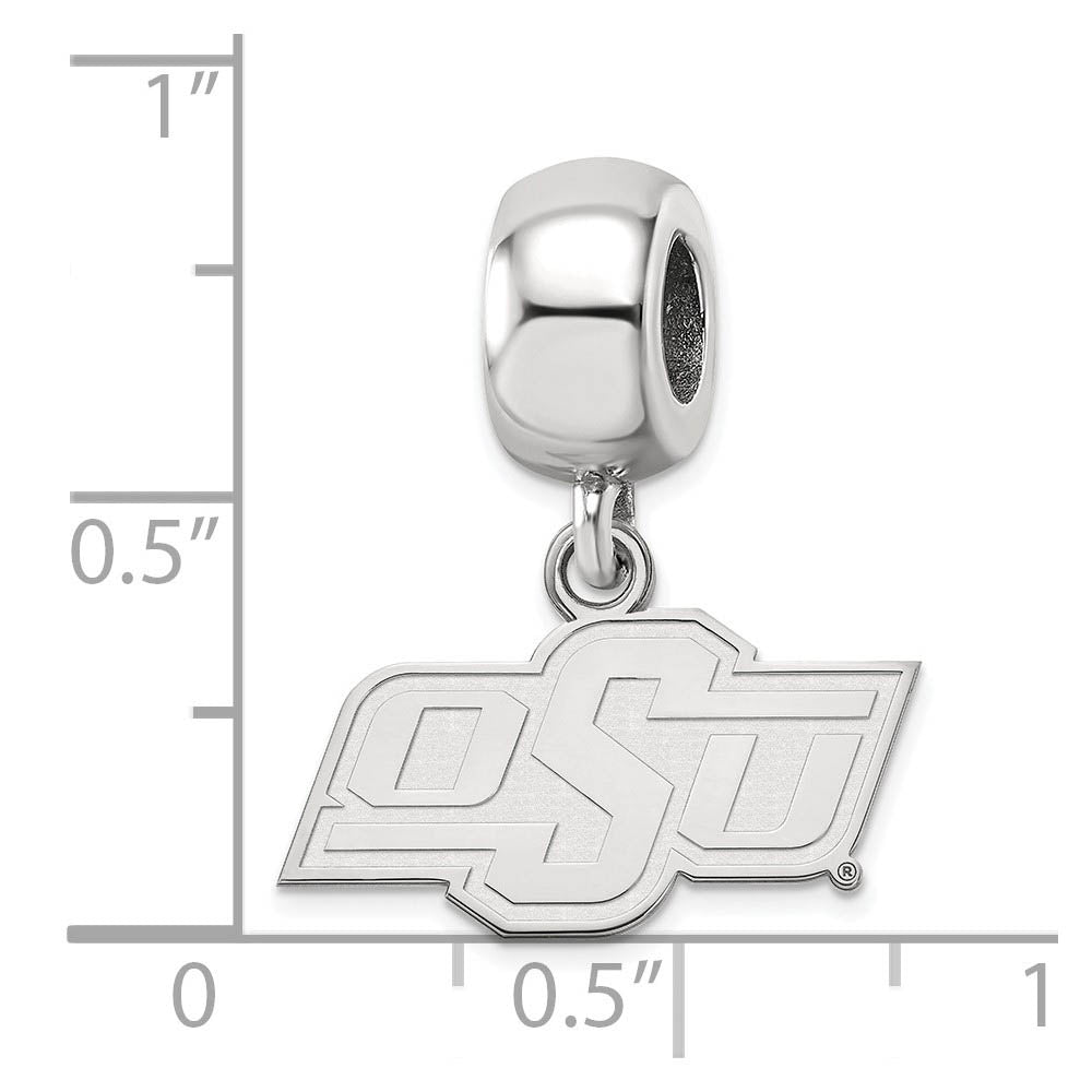 Alternate view of the Sterling Silver Oklahoma State University XS Dangle Bead Charm by The Black Bow Jewelry Co.