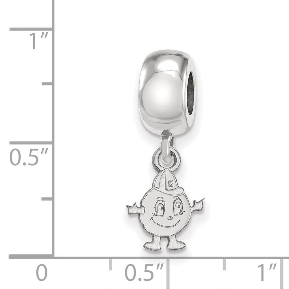Alternate view of the Sterling Silver Syracuse University XS Dangle Bead Charm by The Black Bow Jewelry Co.