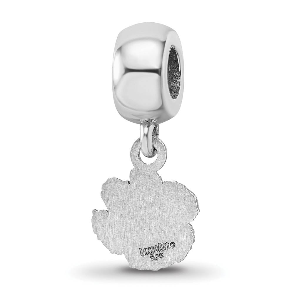 Alternate view of the Sterling Silver Clemson University XS Dangle Bead Charm by The Black Bow Jewelry Co.