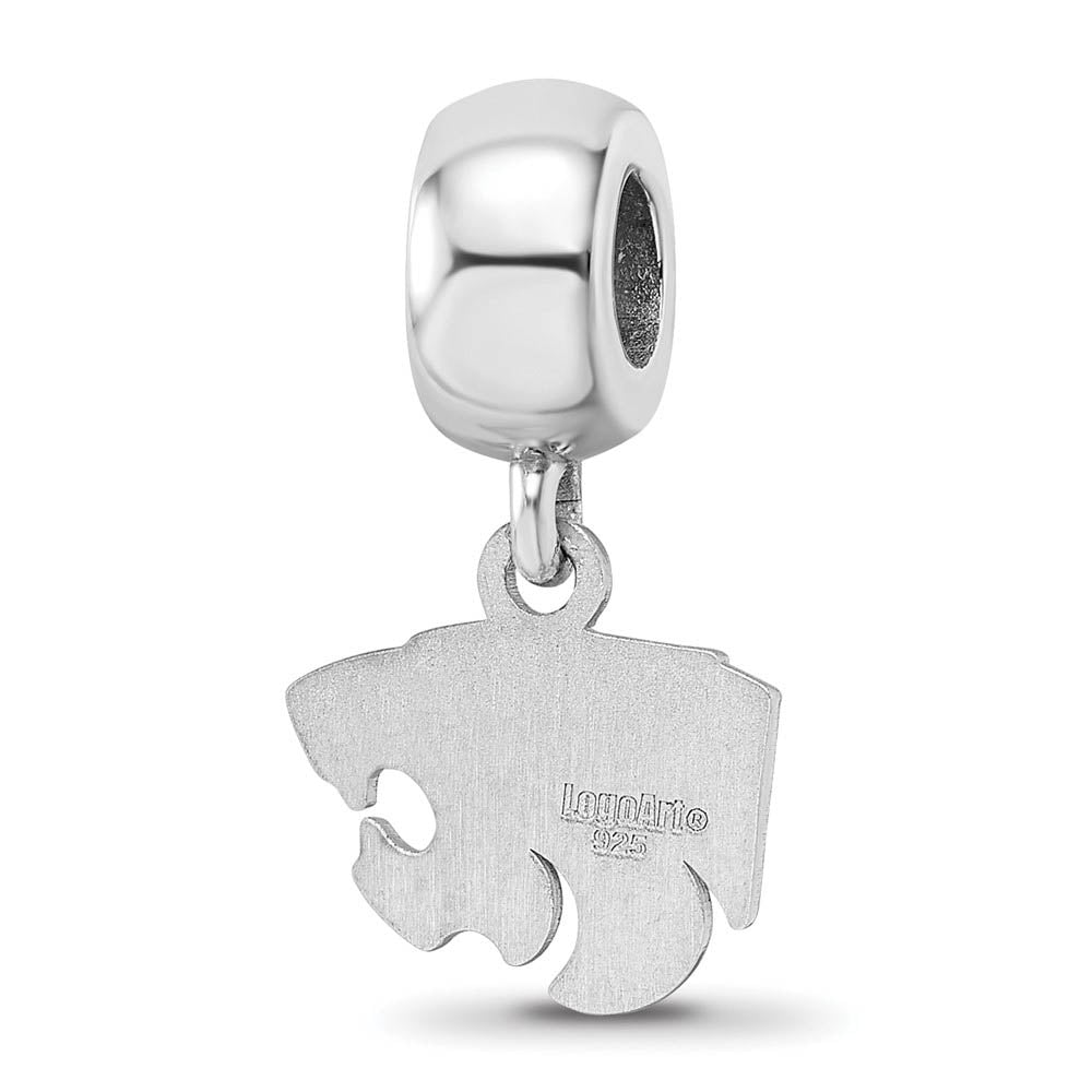 Alternate view of the Sterling Silver Kansas State Univ. XS Wildcat Dangle Bead Charm by The Black Bow Jewelry Co.