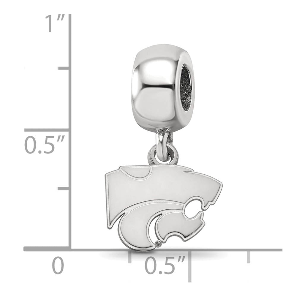 Alternate view of the Sterling Silver Kansas State Univ. XS Wildcat Dangle Bead Charm by The Black Bow Jewelry Co.