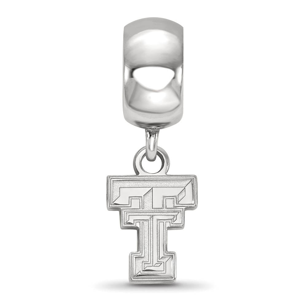 Alternate view of the Sterling Silver Texas Tech University XS Dangle Bead Charm by The Black Bow Jewelry Co.
