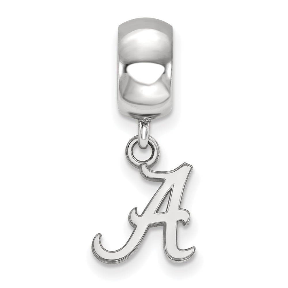 Alternate view of the Sterling Silver University of Alabama XS &#39;A&#39; Dangle Bead Charm by The Black Bow Jewelry Co.