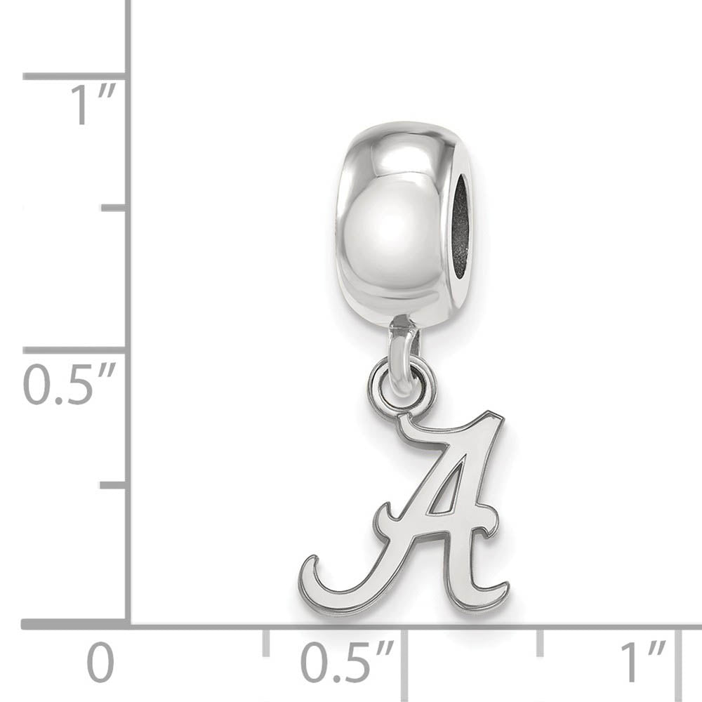 Alternate view of the Sterling Silver University of Alabama XS &#39;A&#39; Dangle Bead Charm by The Black Bow Jewelry Co.
