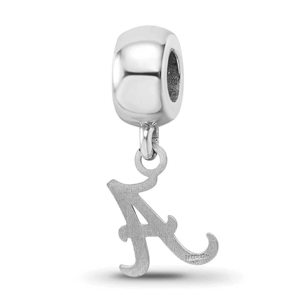 Alternate view of the Sterling Silver University of Alabama XS 'A' Dangle Bead Charm by The Black Bow Jewelry Co.