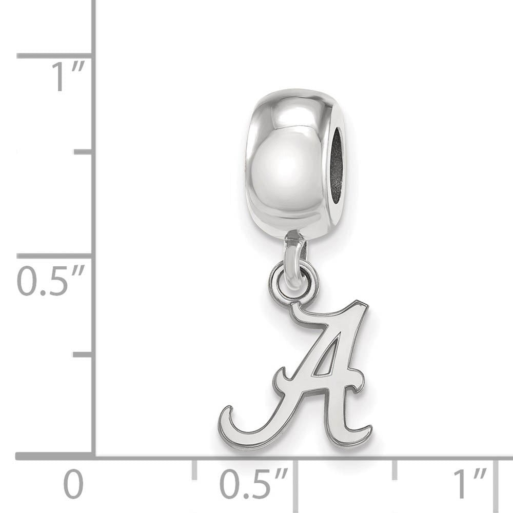 Alternate view of the Sterling Silver University of Alabama XS 'A' Dangle Bead Charm by The Black Bow Jewelry Co.