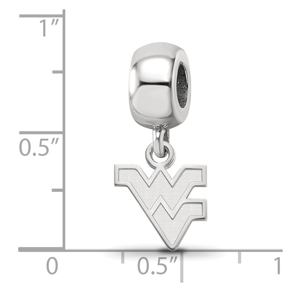 Alternate view of the Sterling Silver West Virginia Univ. XS 'WV' Dangle Bead Charm by The Black Bow Jewelry Co.