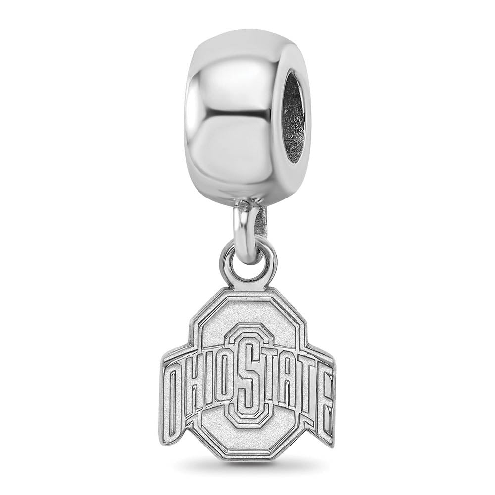 Sterling Silver Ohio State University XS 'O' Dangle Bead Charm, Item B14176 by The Black Bow Jewelry Co.