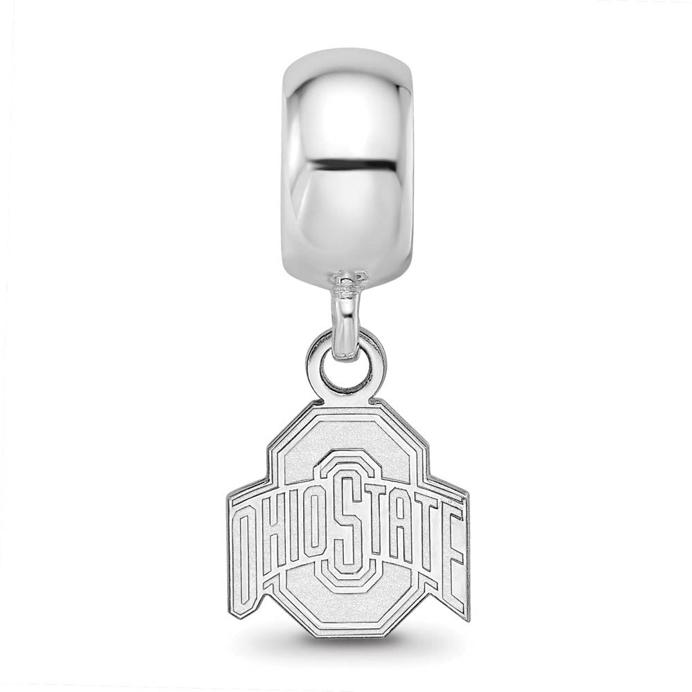 Alternate view of the Sterling Silver Ohio State University XS 'O' Dangle Bead Charm by The Black Bow Jewelry Co.