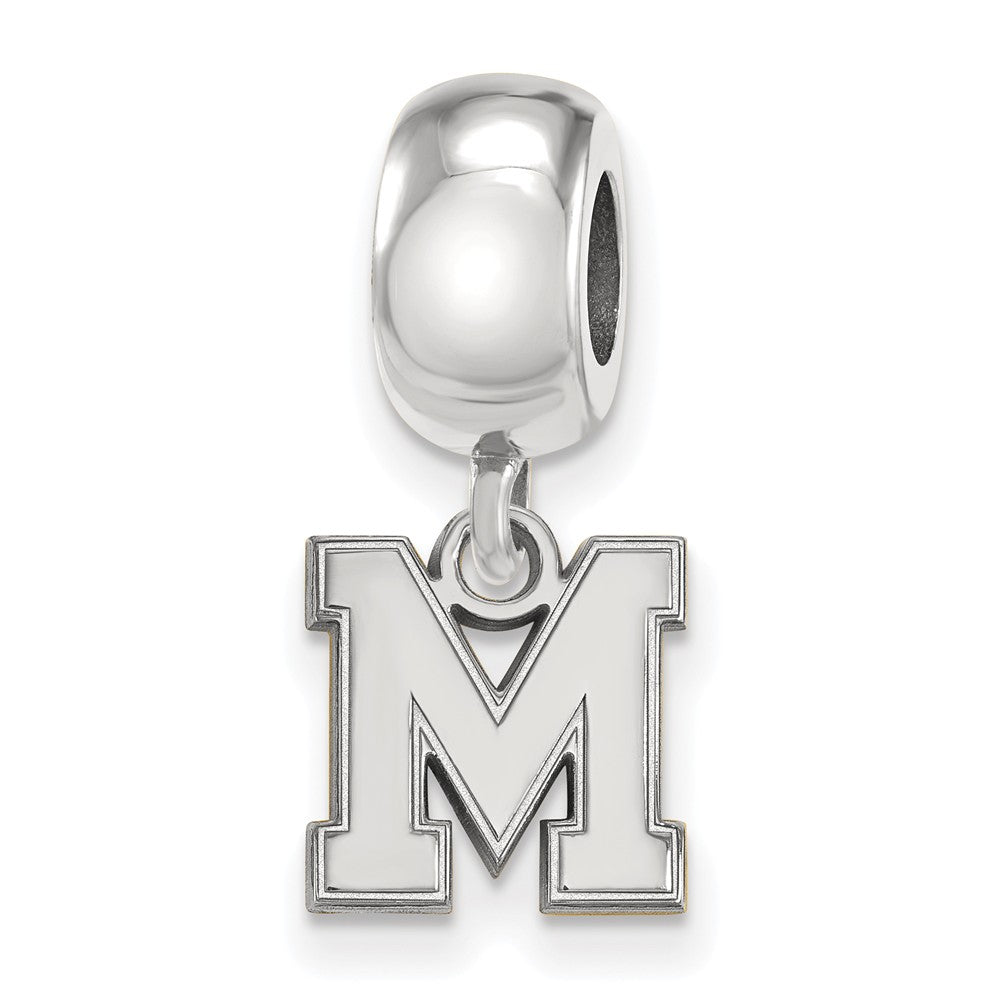 Sterling Silver University of Memphis XS Dangle Bead Charm, Item B14177 by The Black Bow Jewelry Co.