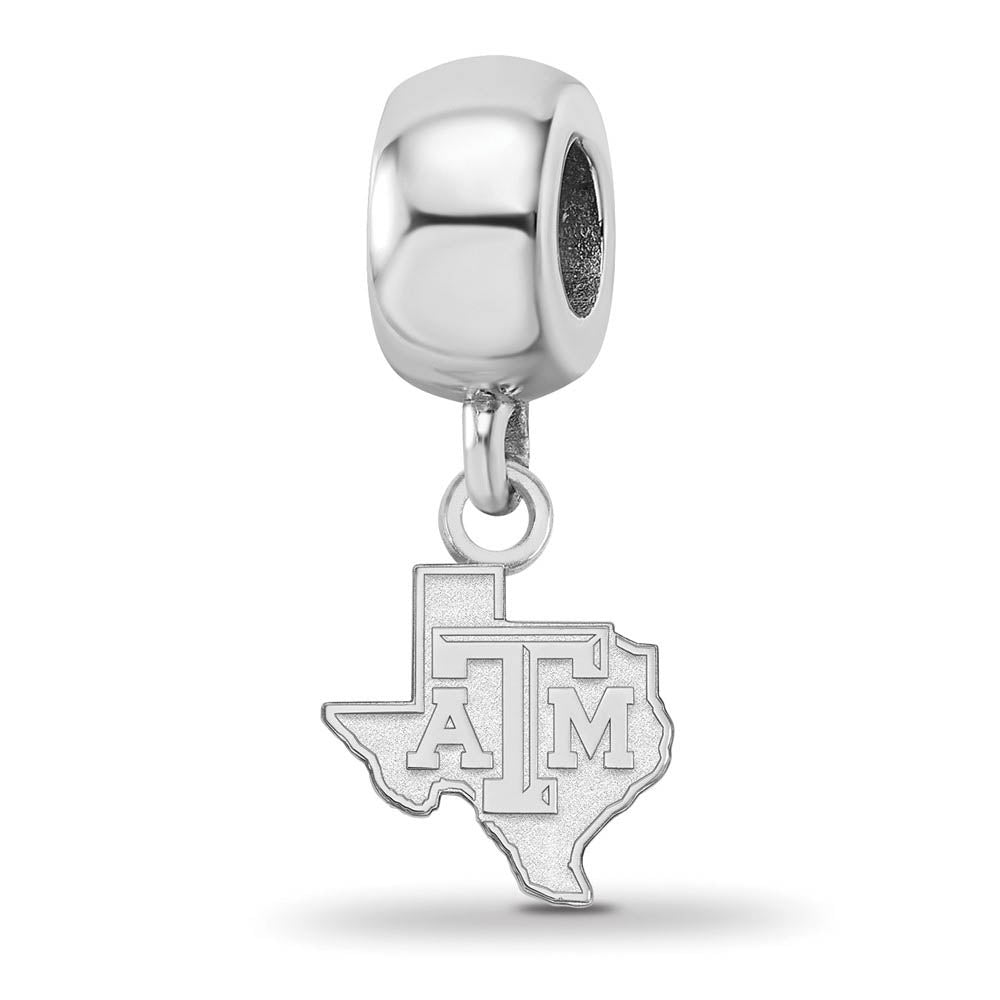Sterling Silver Texas A&M University XS Dangle Bead Charm, Item B14179 by The Black Bow Jewelry Co.