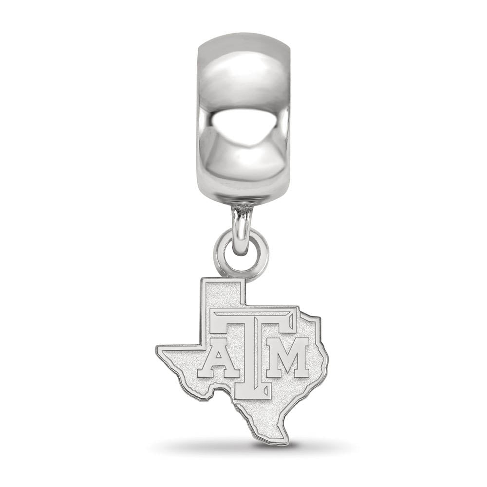 Alternate view of the Sterling Silver Texas A&M University XS Dangle Bead Charm by The Black Bow Jewelry Co.