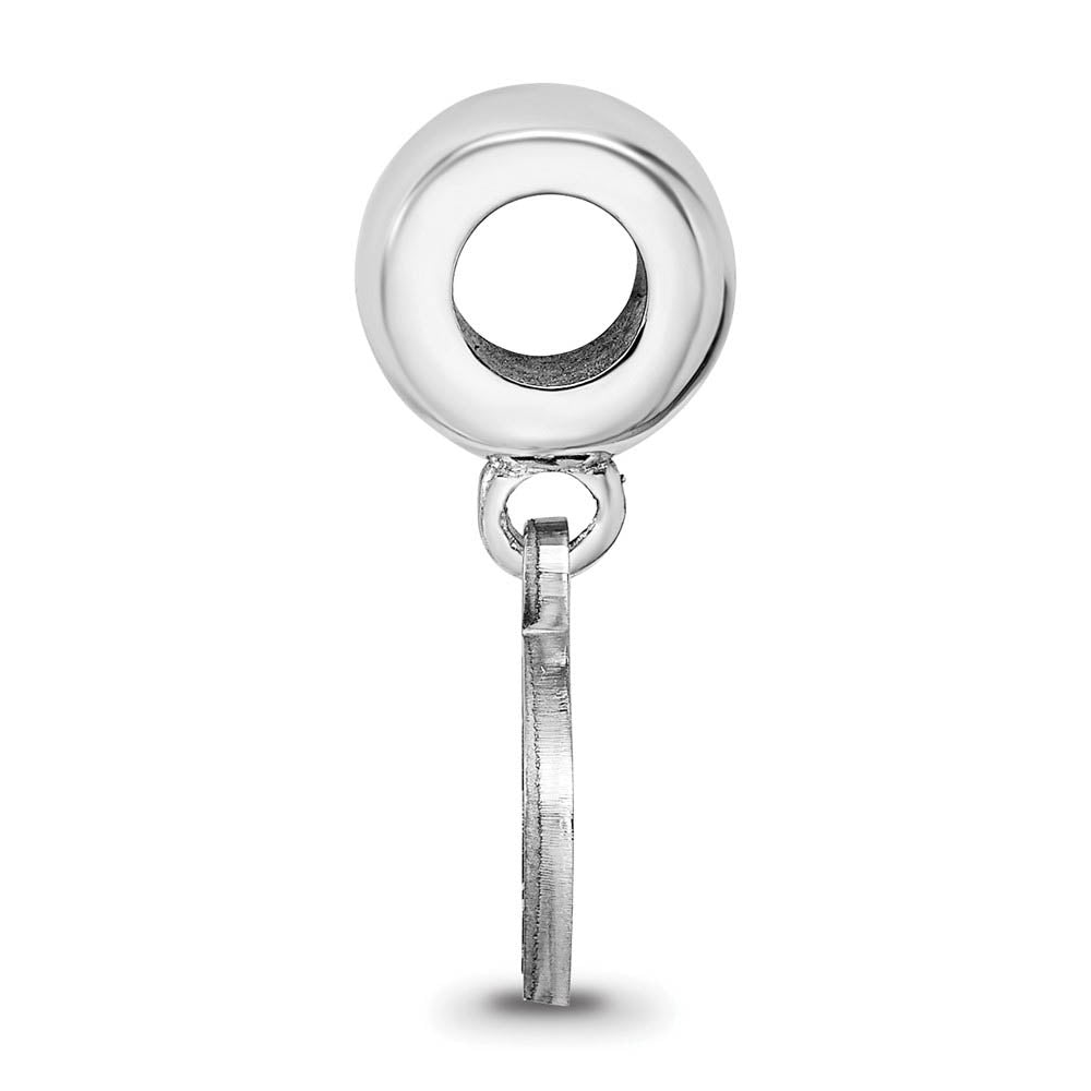 Alternate view of the Sterling Silver Auburn University XS Dangle Bead Charm by The Black Bow Jewelry Co.