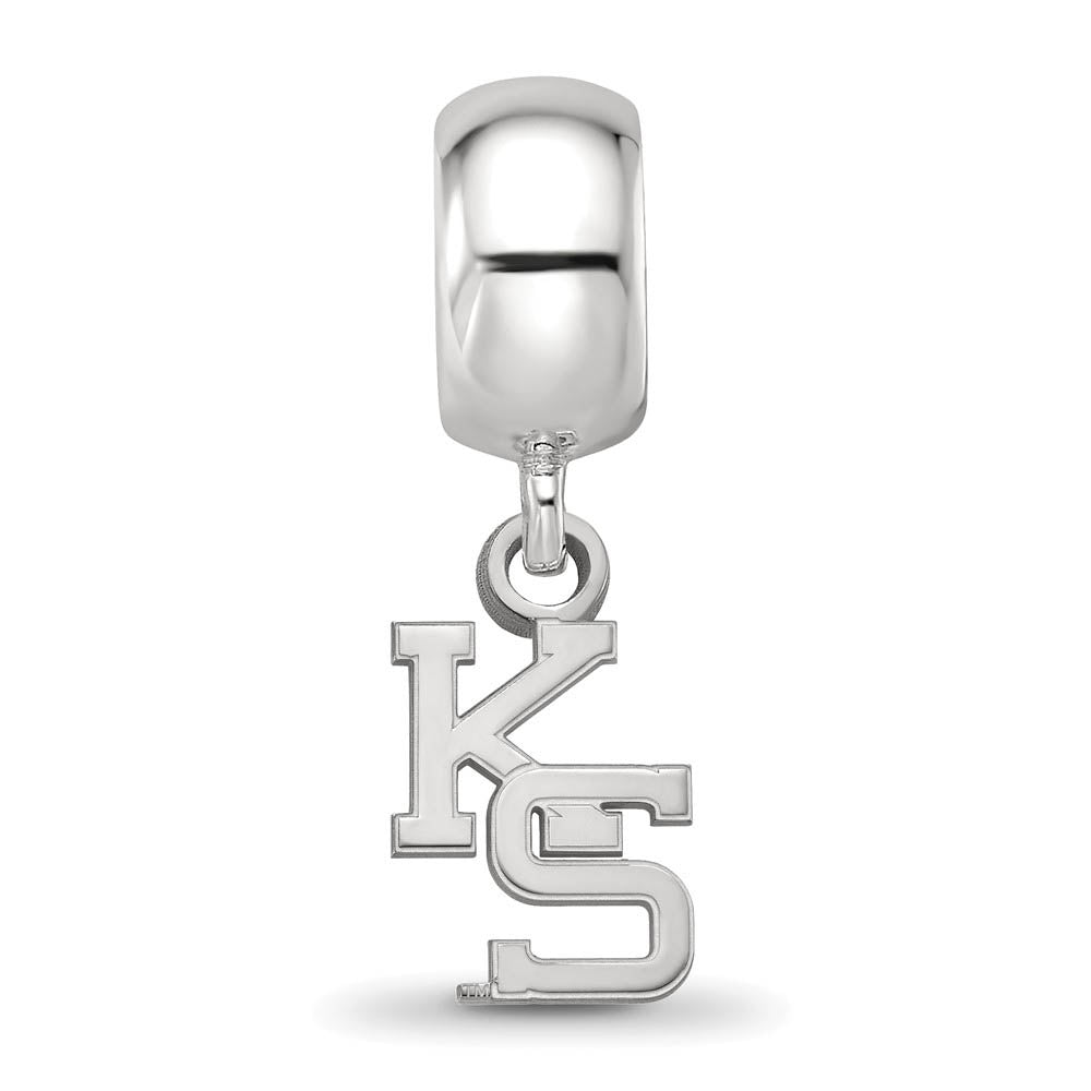 Alternate view of the Sterling Silver Kansas State University XS Dangle Bead Charm by The Black Bow Jewelry Co.