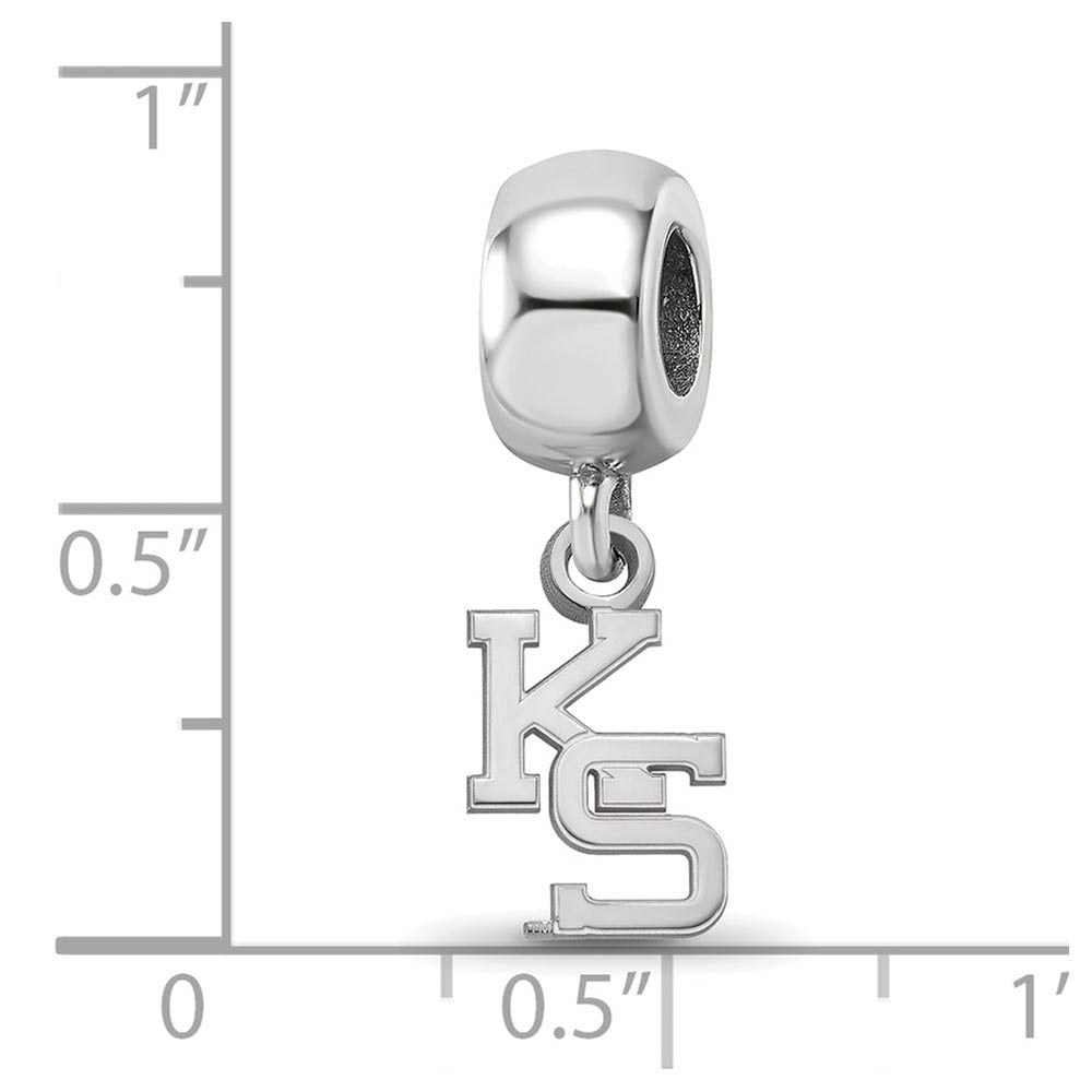 Alternate view of the Sterling Silver Kansas State University XS Dangle Bead Charm by The Black Bow Jewelry Co.