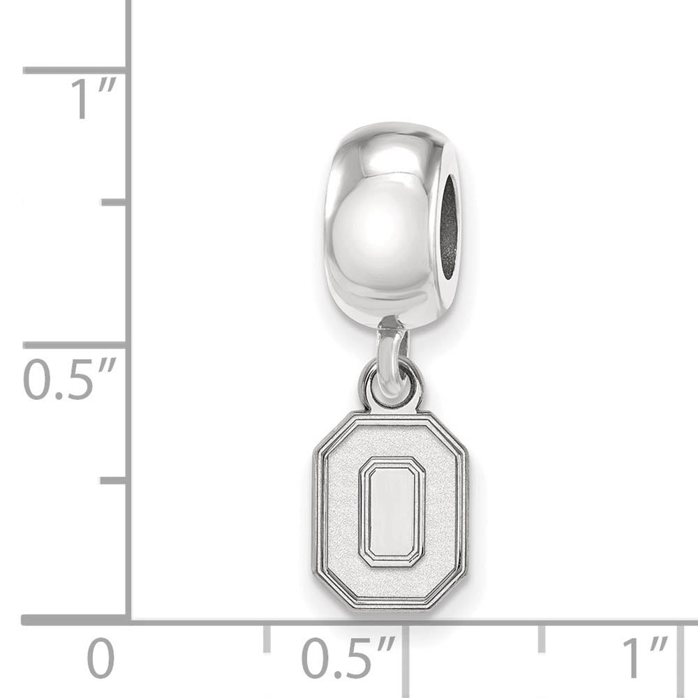 Alternate view of the Sterling Silver Ohio State University XS Dangle Bead Charm by The Black Bow Jewelry Co.