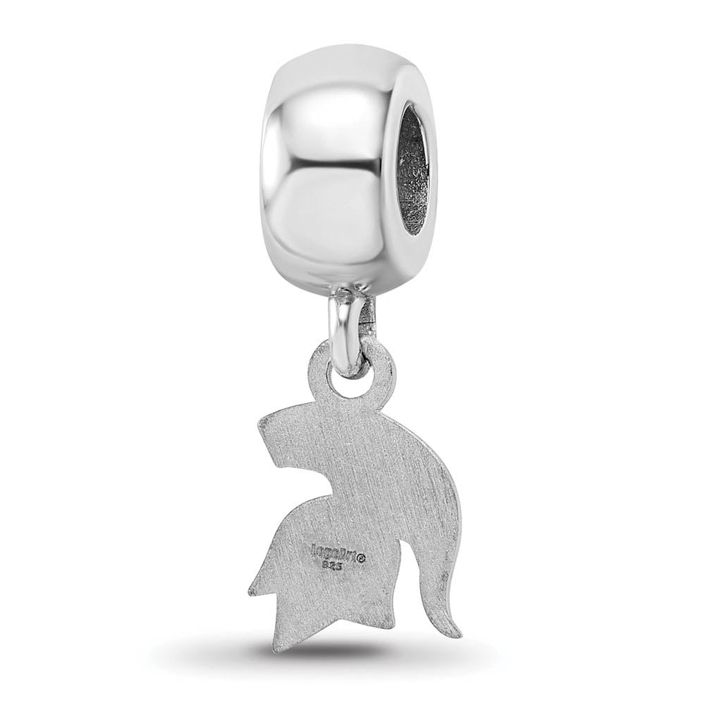 Alternate view of the Sterling Silver Michigan State University XS Dangle Bead Charm by The Black Bow Jewelry Co.