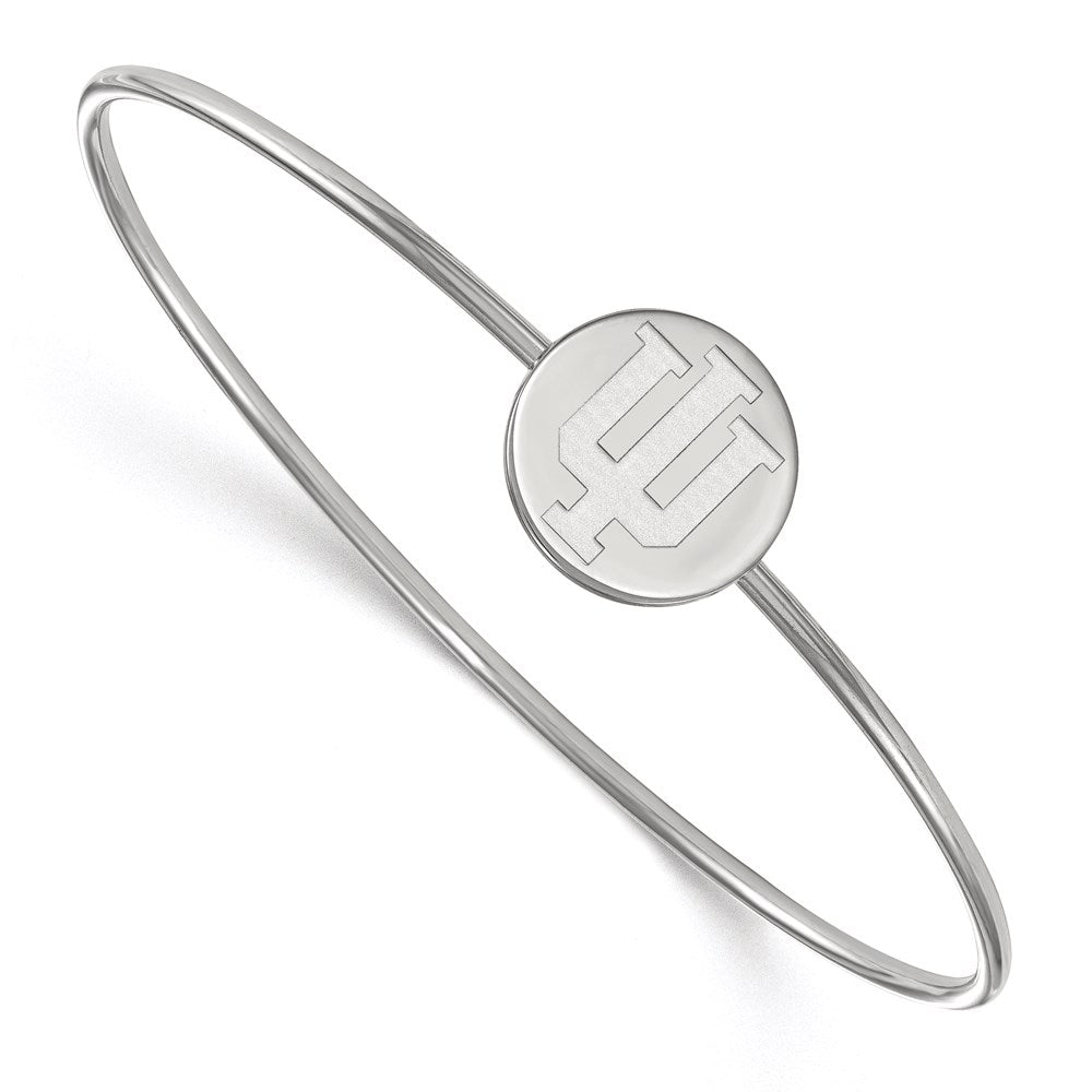 Sterling Silver Indiana University Logo Bangle, 7 Inch, Item B14230 by The Black Bow Jewelry Co.
