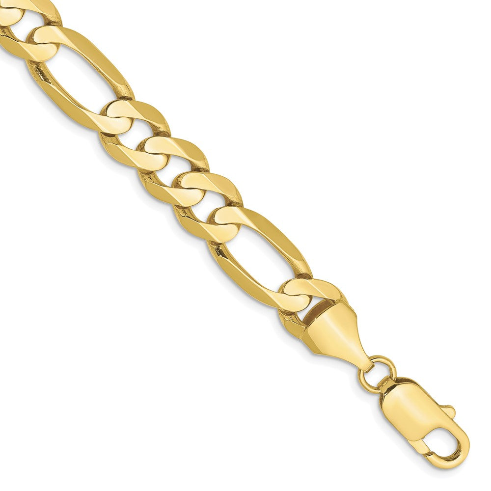 Men&#39;s 10k Yellow Gold 8.75mm Solid Figaro Chain Bracelet- 9 inch, Item B14729 by The Black Bow Jewelry Co.