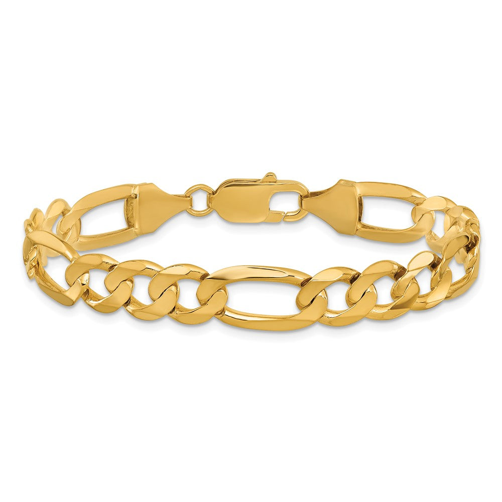 Alternate view of the Men&#39;s 10k Yellow Gold 8.75mm Solid Figaro Chain Bracelet- 9 inch by The Black Bow Jewelry Co.
