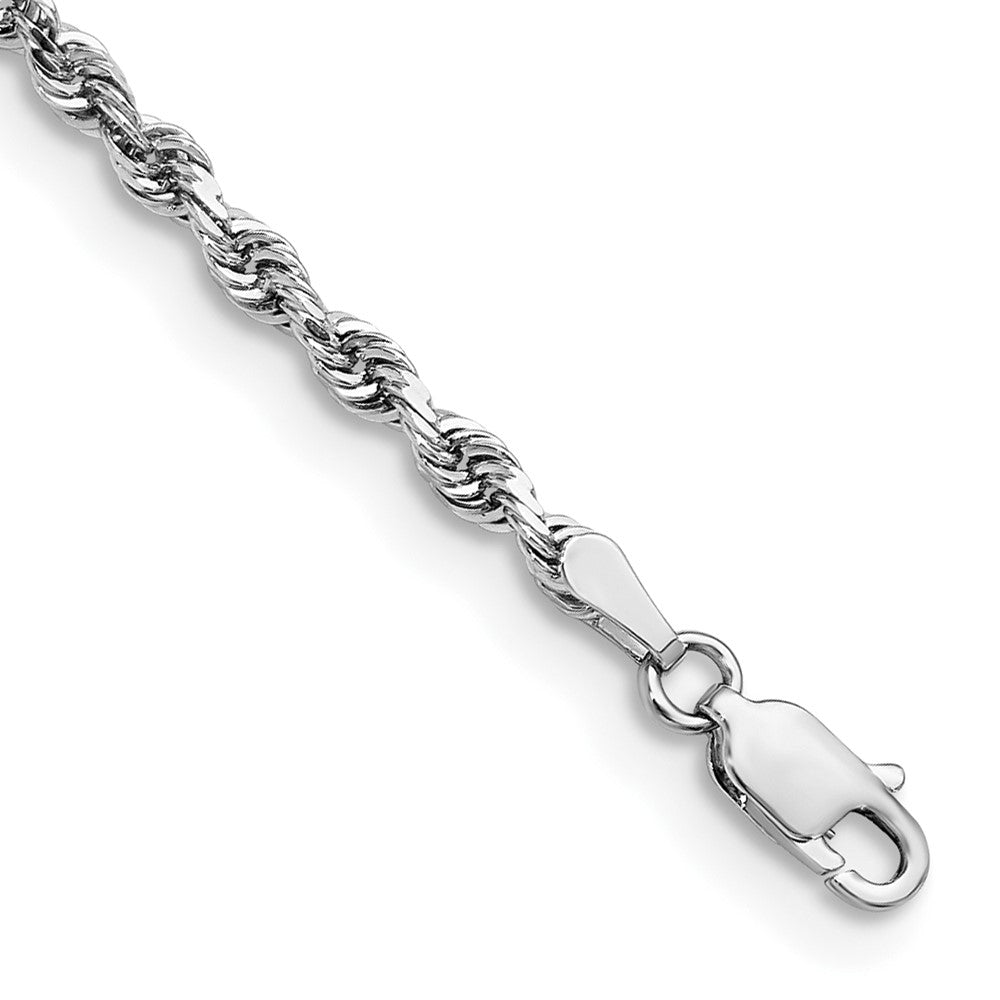 3mm, 14k White Gold D/C Quadruple Rope Chain Anklet or Bracelet, Item B14735 by The Black Bow Jewelry Co.