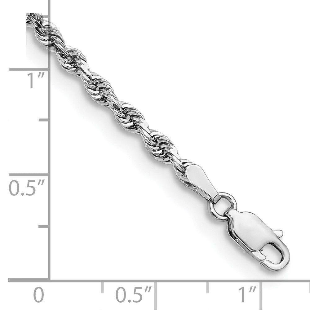 Alternate view of the 3mm, 14k White Gold D/C Quadruple Rope Chain Anklet or Bracelet by The Black Bow Jewelry Co.