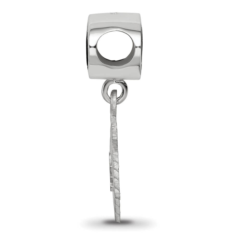 Alternate view of the Sterling Silver Alpha Phi With Ivy Leaf Dangle Bead Charm by The Black Bow Jewelry Co.