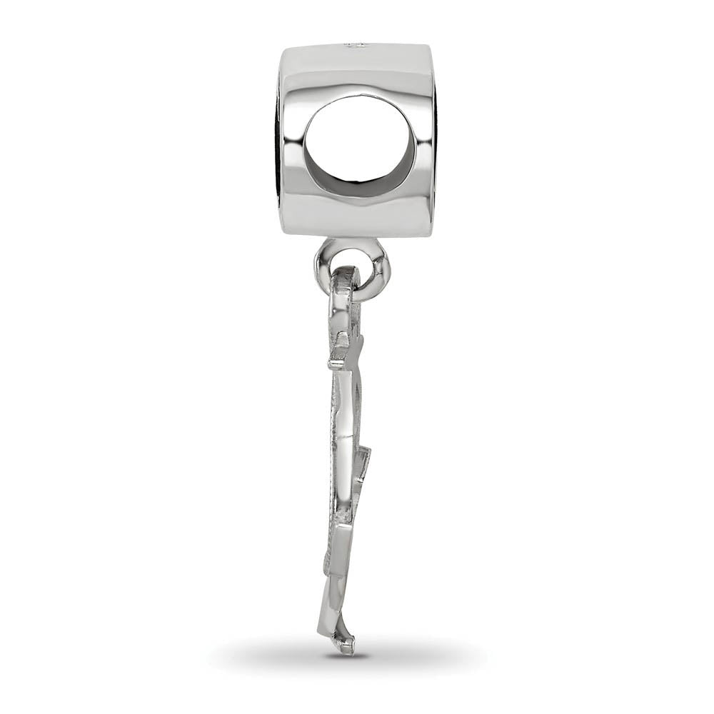 Alternate view of the Sterling Silver Delta Gamma With Anchor Dangle Bead Charm by The Black Bow Jewelry Co.