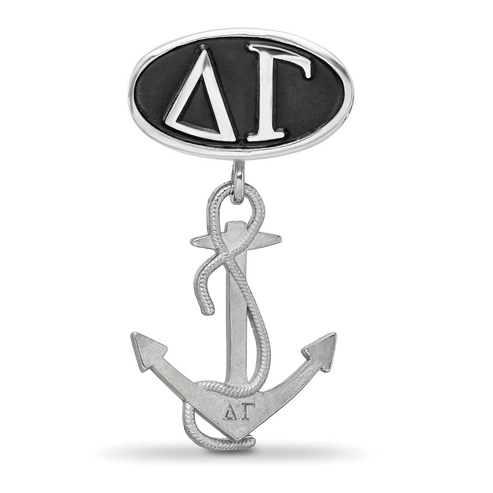 Alternate view of the Sterling Silver Delta Gamma With Anchor Dangle Bead Charm by The Black Bow Jewelry Co.