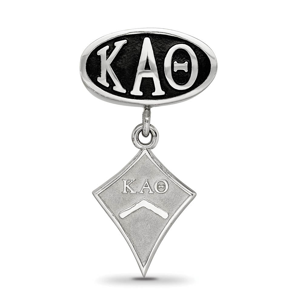 Alternate view of the Sterling Silver Kappa Alpha Theta with Kite Dangle Bead Charm by The Black Bow Jewelry Co.