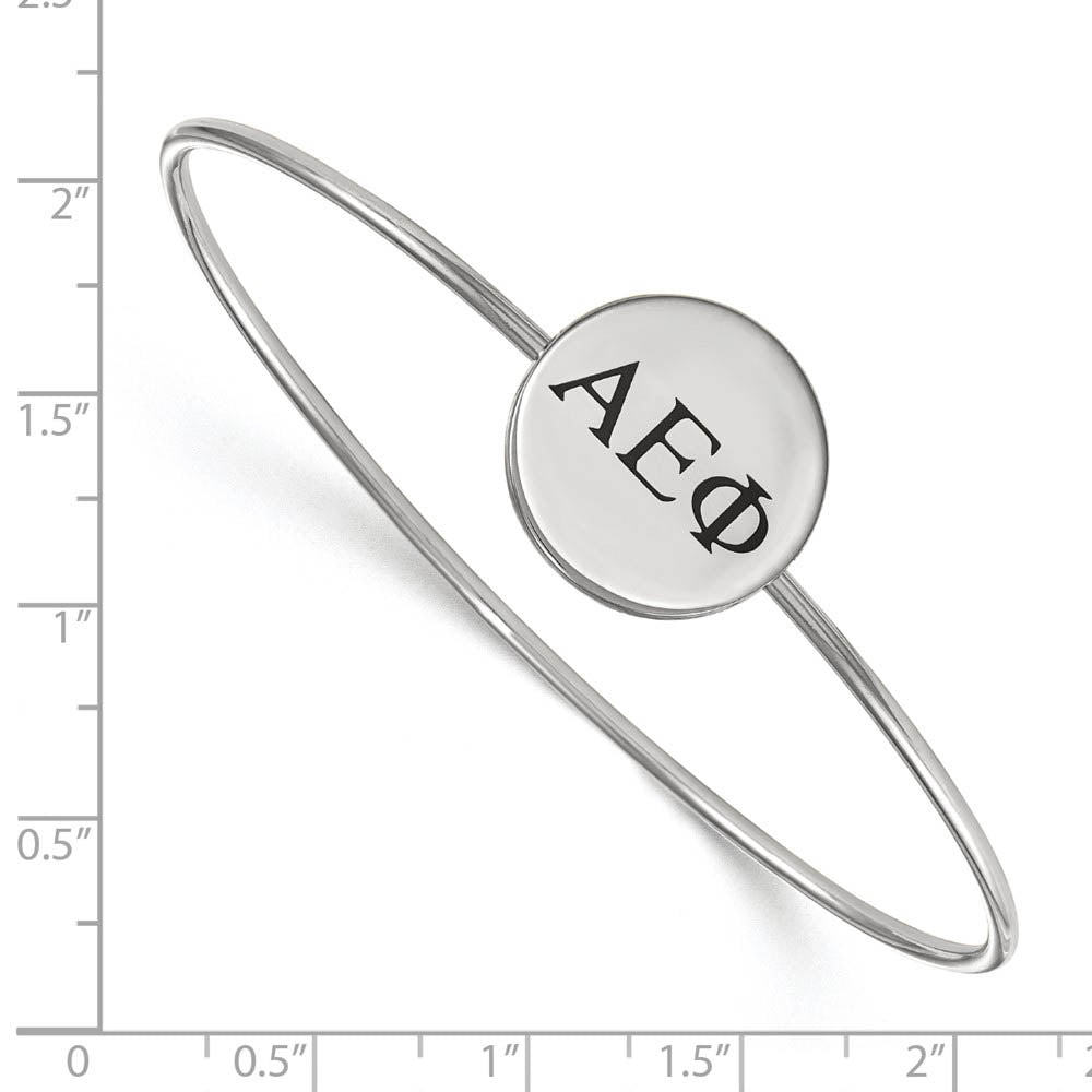 Alternate view of the Sterling Silver Alpha Epsilon Phi Enamel Greek Letters Bangle - 7 in. by The Black Bow Jewelry Co.