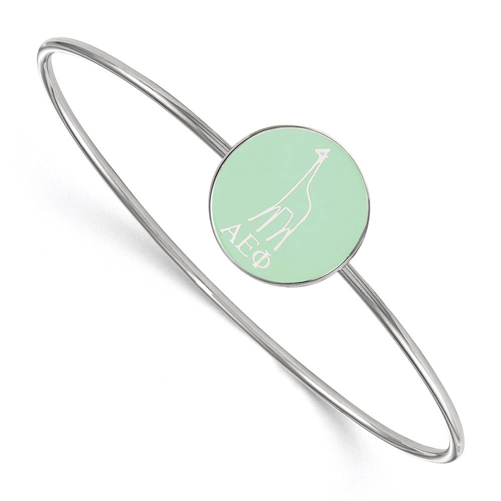 Sterling Silver Alpha Epsilon Phi Enamel Bangle - 7 in., Item B15155 by The Black Bow Jewelry Co.