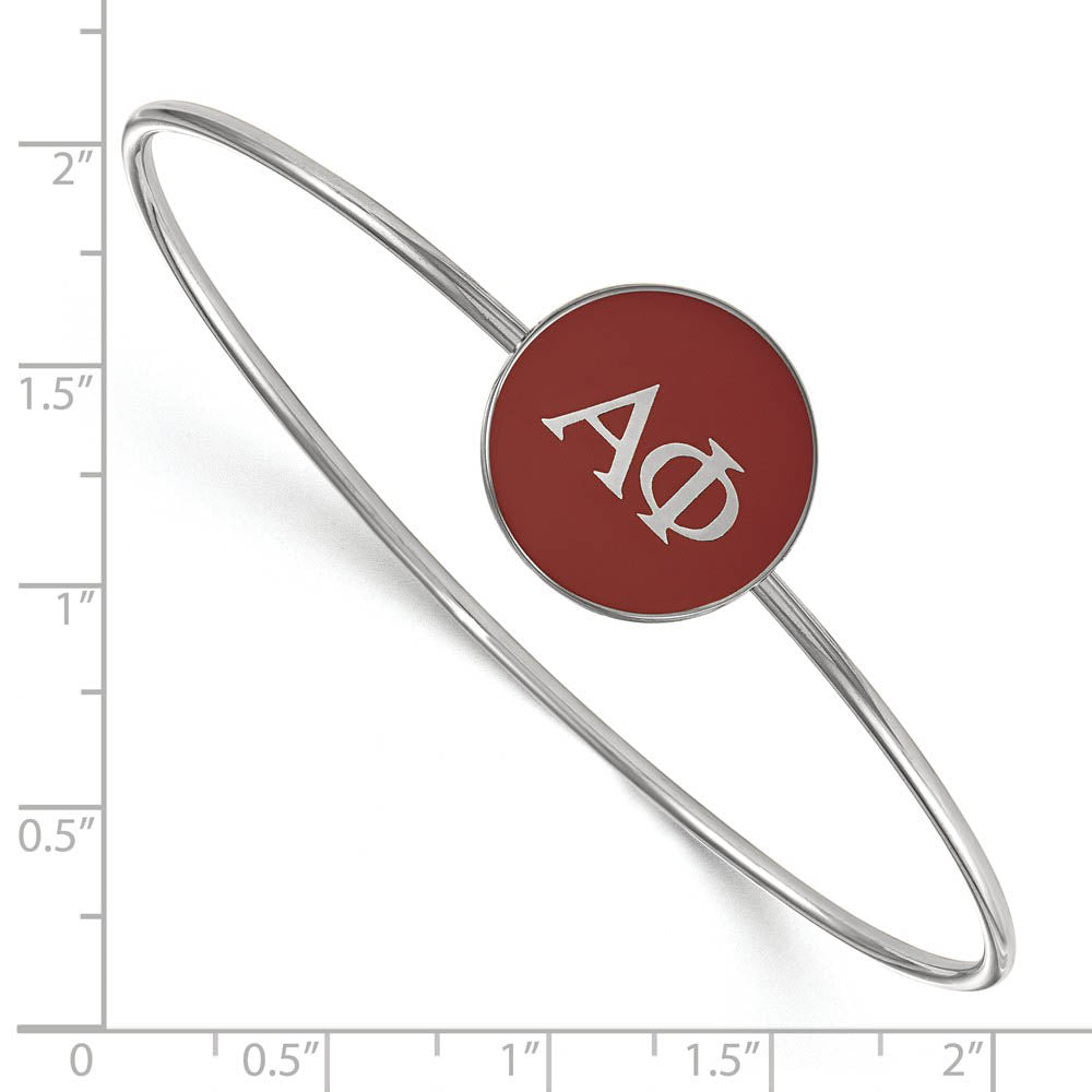 Alternate view of the Sterling Silver Alpha Phi Red Enamel Greek Bangle - 7 in. by The Black Bow Jewelry Co.