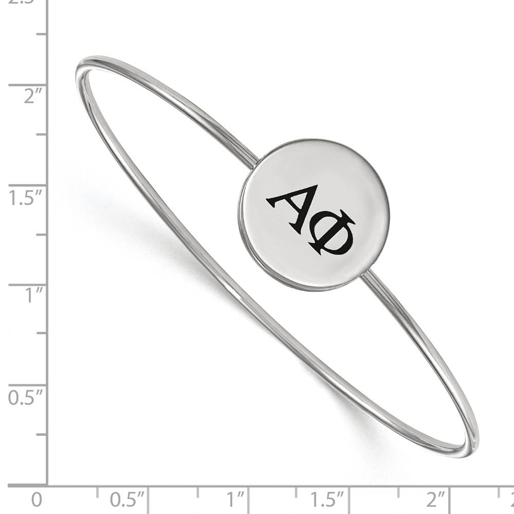 Alternate view of the Sterling Silver Alpha Phi Enamel Greek Letters Bangle - 7 in. by The Black Bow Jewelry Co.