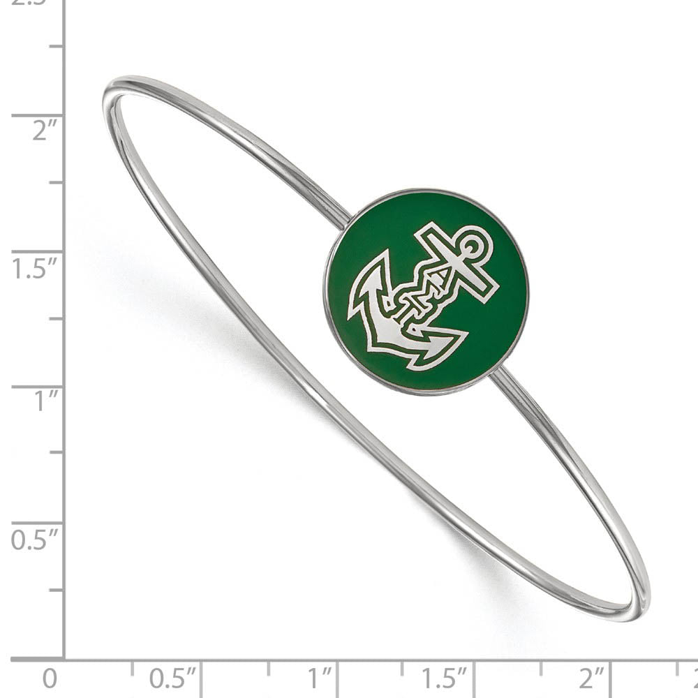 Alternate view of the Sterling Silver Alpha Sigma Tau Enamel Bangle - 7 in. by The Black Bow Jewelry Co.