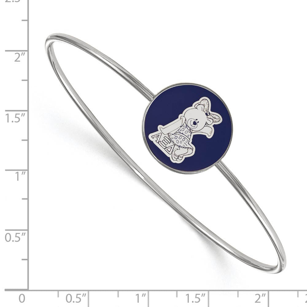 Alternate view of the Sterling Silver Alpha Xi Delta Enamel Bangle - 7 in. by The Black Bow Jewelry Co.
