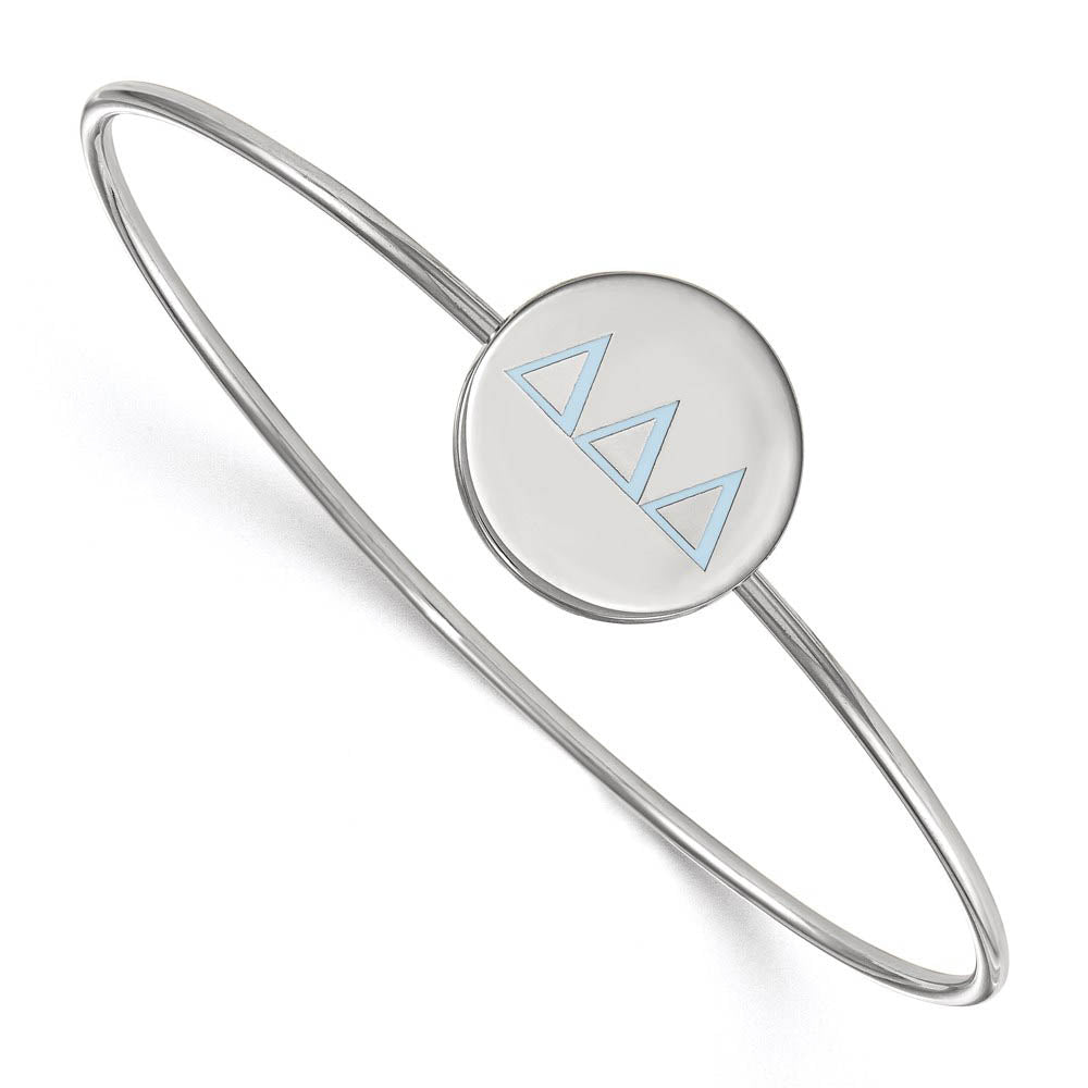 Sterling Silver Delta Delta Delta Enamel Greek Letters Bangle - 7 in., Item B15207 by The Black Bow Jewelry Co.