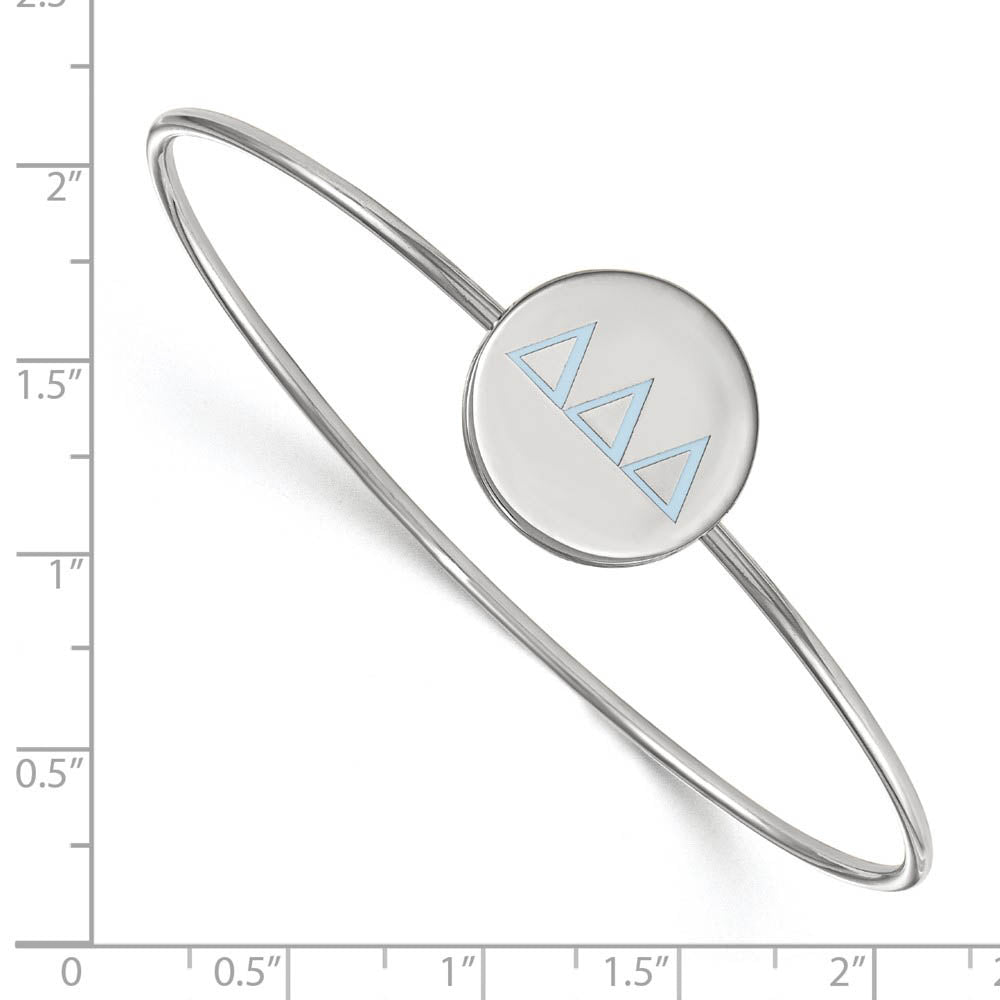Alternate view of the Sterling Silver Delta Delta Delta Enamel Greek Letters Bangle - 7 in. by The Black Bow Jewelry Co.