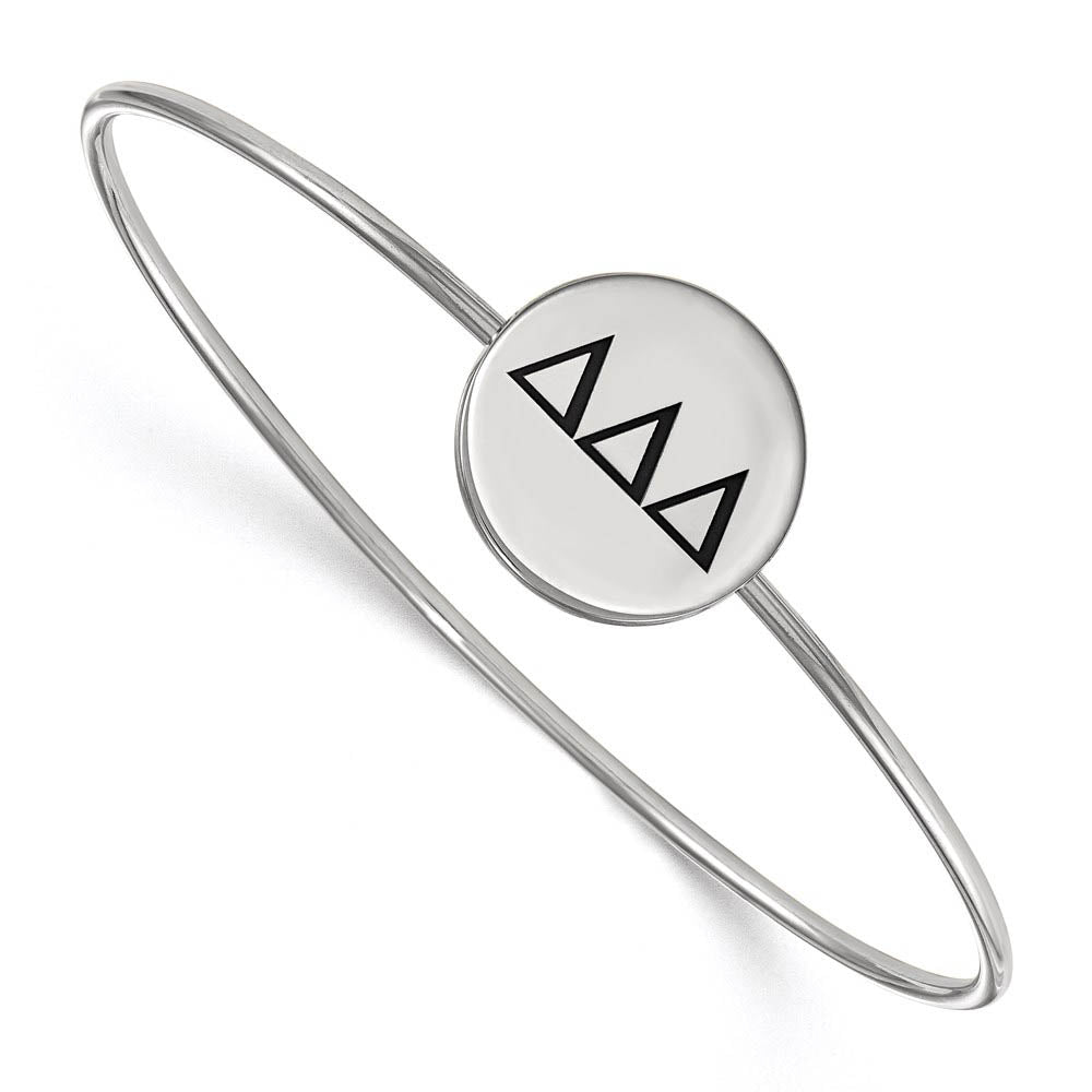 Sterling Silver Delta Delta Delta Enamel Black Greek Bangle - 7 in., Item B15209 by The Black Bow Jewelry Co.