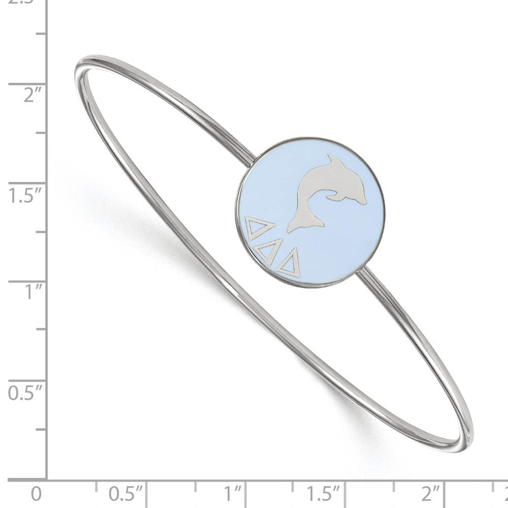 Alternate view of the Sterling Silver Delta Delta Delta Enamel Bangle - 7 in. by The Black Bow Jewelry Co.